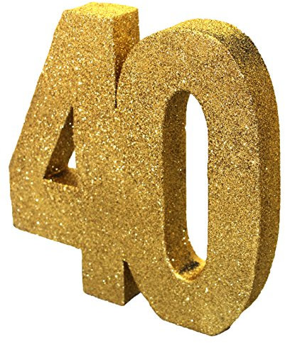 Number 40 Glitter Table Decoration Gold| Table Centrepiece | Table Decorations Centrepiece | 40th Birthday Decorations | Pack of 1 | 20cm |H103