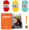 myboshi Häkelset Beanie Wakayama, Häkelset für Anfänger, inkl. No.1 Wolle, Nadel und Anleitung, Label, Häkelpaket für Anfänger, 30% Merinowolle Gelb mit Häkelnadel