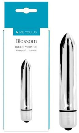 Me You Us - The Blossom 10 Mode Bullet Vibrator, Silver, Powerful and Versatile Mini Vibrating Bullet for Targeted Pleasure and Sensations