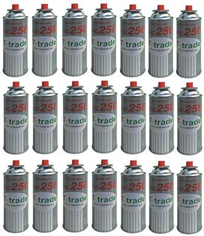 ALTIGASI 21 Teile - Kartusche Gaskartusche GPL 250 g Art. KCG250 Idealer Lötkolben für Kamin oder Backofen, geeignet für Camping, Brunner