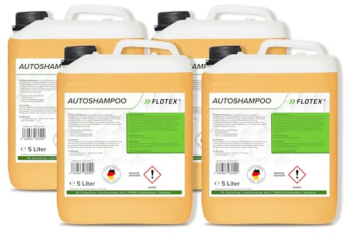 Flotex - Autoshampoo Konzentrat im praktischen 4x5L Kanister | Autoshampoo für Hochdruckreiniger | Autoreiniger für PKW, LKW, Wohnmobil und Motorrad