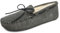 Minnetonka Men's Sheepskin Soft Leather Sole Moccasin Slipper, Grey - Classic, 41 EU
