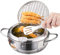 Friteuse Tempura, 24cm/9.4''Friteuse Japonaise Poêle à Frire Tempura en Acier Inoxydable Antiadhésif avec Contrôle de la Température Couvercle et Égouttoir À Huile pour Poulet Frit,Crevettes Frit