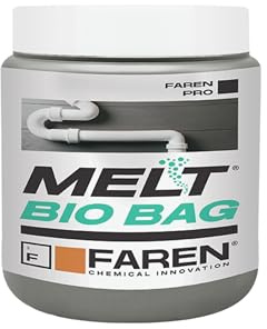 Faren MELT BIO BAG, Trattamento Organico per Scarichi e Fosse Biologiche,elimina efficacemente odori e ingorghi,300gr