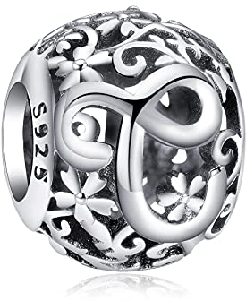 Annmors Damen Buchstabe C Charms für Armband 925 Sterling Silber Anhänger Vintage Alphabet Bead Buchstabieren Sie das Wort Sammlung