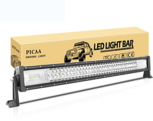 PICAA Led Arbeitsscheinwerfer 32 Zoll 80CM 405W Led Lichtbalken 12V 24V 6000K Led Zusatzscheinwerfer Bar Spot Flutlicht LED Arbeit Licht Bar für SUV Offroad ATV UTV Traktor 4x4 Auto