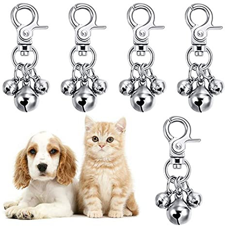 Fudian Olivier 5 Stück Glockenanhänger für Haustiere, Glöckchen, Halsband für Haustiere, Glöckchen, für Hundehalsband, zur Ausbildung von Haustieren, handgefertigter Schmuck usw., Metall, Metall