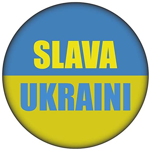 FanShirts4u Button/Badge/Pin - SLAVA UKRAINI Fahne Flagge UKAJINA UKRAINE