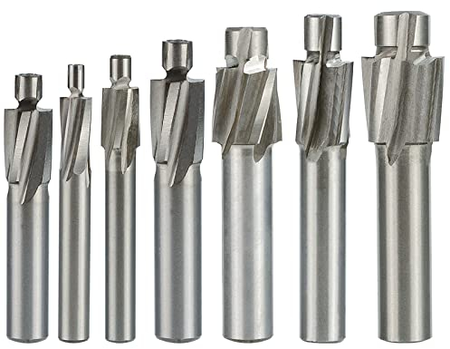 Bohrer HSS-Senker-Schaftfräser Pilot-Stoßwerkzeug Fräser Senker-Schaftfräser,7-teiliges M3-M12-Set