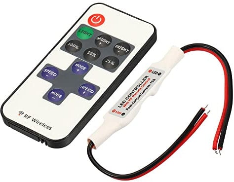 sourcing map LED Strip Remote Controller, 5V to 24V Brightness Adjustable Lamp Switch with 11 Keys RF Wireless Control Dimmer for Single Color Strips, Pack of 2