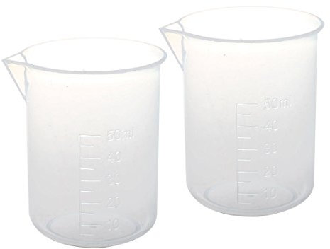 Myhoomowe 2 Piezas 50 Ml Laboratorio PláStico Agua LíQuido Vaso Medidor Transparente