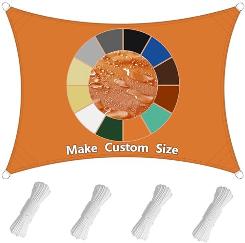 Polyester Windschutz 1.5x3M, Windschutz Schattenspender, atmungsaktiv Sonnenschutz Windschutz, mit Befestigungsseile, für Garten Balkon Terrasse - Orange