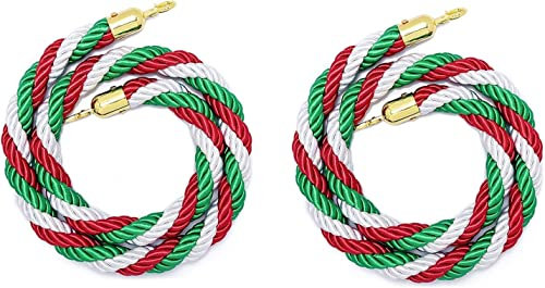 personenleitsystem Sicherheitsbarriere, 2 Stück farbiges, gedrehtes Hanf-Rungenseil for Party-Events/VIP-Foto-Hintergrundbereich, strapazierfähiges Seil zur Kontrolle der Menschenmenge ( Color : Style