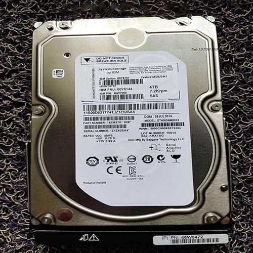 MIDTY HDD für 4 TB 3,5 Zoll SAS 128 MB 7200 U/min für interne HDD für Server HDD für 00Y5144 00Y8787 46W7000
