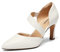 DREAM PAIRS Damen High Heels Pumps Kleid Geschlossene Spitze Zehenpartie Bequeme Pumps Schuhe für Arbeit Büro Hochzeit Tanzen,Size 38,Weiss-Pu,SDPU2350W