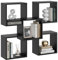 KUBUTKU Wandregal 91x98x18 Hängeregal Mordern Design Wandboard für Wohnzimmer Schlafzimmer Büro und Küche (Schwarz)