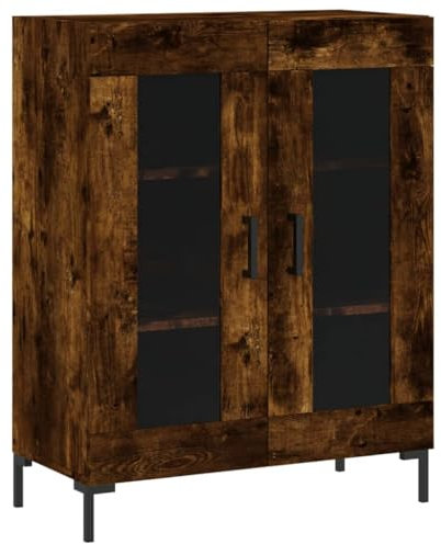 vidaXL Sideboard, Kommode mit viel Stauraum, Highboard Wohnzimmerschrank mit Eisenbeinen, Schrank Anrichte Beistellschrank, Räuchereiche Holzwerkstoff