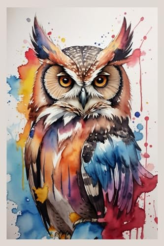 Cute Owl Notebook: Vibrant Owl Journal for Kids and Adults | 6x 9 | 120 Pages | Daily Journal Composition Notebook Logbook Grocery List | Workbook Perfect for All Ages for Gift