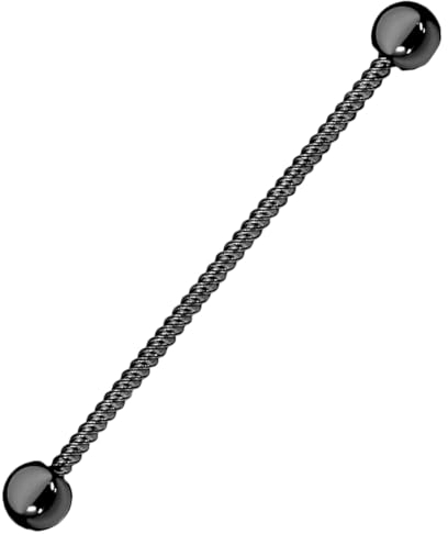Taffstyle Piercing Hantel Universal Barbell Industrial Chirurgenstahl Ohr Cartilage Helix Tragus Intim Brust Nippel Stab geriffelt Langhantel Schwarz