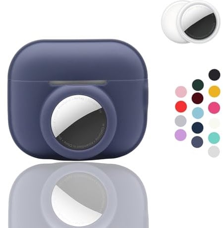 【2 in 1】CAQAKA Anti-Scratch Anti-Fall Anti-Lost Cover Compatible with AirPods Pro 2nd Generation and AirTag, Soft Silicone Protective Case for Boys Girls Womens Mens
