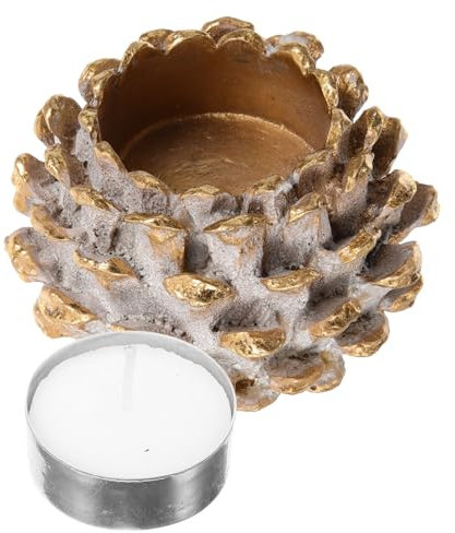 HOMSFOU Tannenzapfen-Kerzenbecher Teelichthalter aus Tannenzapfen Teelicht-Weihnachts-Mittelstücke Weihnachtssto das Weihnachtsdekorationen Tannenzapfenkerzenbecher