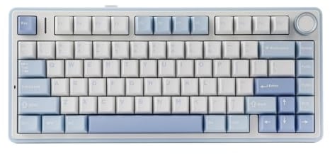 EPOMAKER x Aula F75 Gasket Mechanische Tastatur, 75% Hot swap-fühige Gaming-Tastatur mit Fünf-Schicht-Polsterung&Knopf, Bluetooth/Wireless/USB-C, RGB (Sea Salt Blue, Crescent Switch)