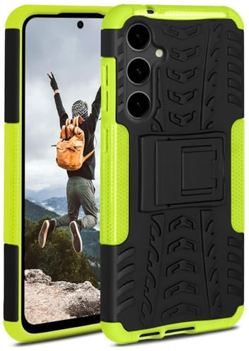 ONEFLOW Tank Case für Samsung Galaxy S23 FE Hülle Outdoor, stabile Panzerhülle mit Kamera und Display Schutz, sichere Handyhülle, TPU Handy Schutzhülle mit Ständer, Grün Schwarz
