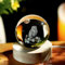 60mm 3D Laser Adorable Owl Crystal Ball Night Light, Cute Owl Statue with Colorful Light Wooden Stand for Thanksgiving Christmas Birthday Gifts