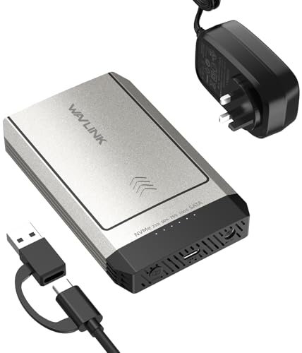 WAVLINK NVMe Cloner, M.2 Cloner Dual-Bay Offline Clone Tool-Free, 10Gbps M.2 Duplicator Supports SATA to NVMe and NVMe to SATA, Dual NVMe Enclosure for SSDs PCIe Sizes 2230/2242/2260/2280, up to 8TB