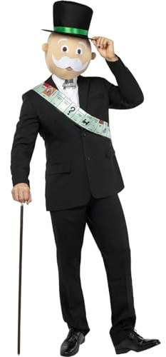 Funidelia | Disfraz de Monopoly para hombre y mujer Originales, Divertidos, Graciosos - Disfraz para adultos y divertidos accesorios para Fiestas, Carnaval y Halloween - Negro