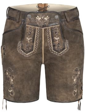 Nübler rhose Damen - Kurze Lederhose, Hotpants, Moderne bayrische Tracht, Lederhose Viona in Hellbraun, Größe:42