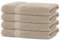 BANANALU 4 Handtücher Set 50x100cm 100% Baumwolle Gästehandtücher Handtuch Taupe