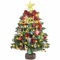 SVNVIOZ Mini 50 cm Weihnachtsbaum mit Dekoration, Rot Gold Weihnachtskugeln, Stern Baumspitze und weitere Dekorationen, Künstlicher Weihnachtsbaum für Weihnachtsdekoration