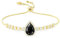 Linawe Armband Damen Schwarz Armbänder Tennisarmband, Gold Damenarmband Armkette Damen Schmuck Jewelry, Fossil Edelstein Diamant Kristall Tennis Bracelet, Charm Armband Modeschmuck