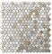 VAOVI Lot de 10 carreaux muraux 3D autocollants - Mosaïque - Pour salle de bain - Petit aspect pierre texturé - Hexagone mat (beige sable beige)