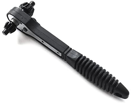 Llave de carraca rápida 2 en 1, llave de carraca de dos extremos, doble uso, llave de carraca, color negro