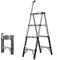 Telescopic Straight Ladder Folding Step Ladder with Handrails Adjustable A Frame 330Lbs Capacity
