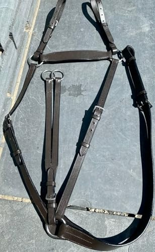 Adjustable Leather Hunting Breastplate - Running Martingale Attachment - Economy Cob / Brown