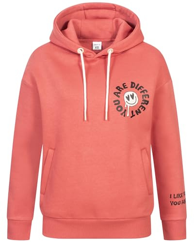 Sublevel Hoodie Sweater Kapuzenpullover Übergangs Kapuzen Sweatshirt Backprint mit Motive, Farbe:20J-Light RED, Größe:M (38)
