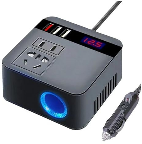 Transformateur Tension Onduleur pour Voiture DC12V/24V vers DC110V/220V 150W Peak Prises D'affichage LED Adaptateurs D'onduleurs Onduleurs À Charge Rapide Onduleur Convertisseur