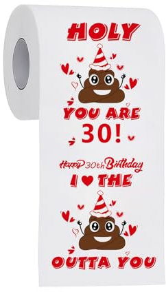 Toilettenpapierrolle zum 30. Geburtstag, Geschenke für Frauen und Männer, fröhlicher Streich Toilettenpapier, lustige Gag-Geschenke, Dekoration zum 30. Geburtstag, Partyzubehör, Gastgeschenke