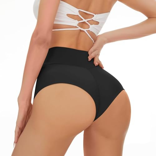 Mayoii High Waisted Stretchy Hot Pants for Women – Booty Lifting Yoga Shorts, Anti Chafing Mini Shorts for Gym, Club, and Daily Wear