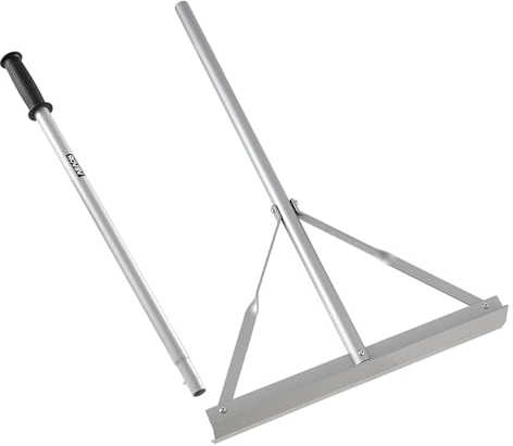 VEVOR Rastrello da Giardino Manico da 1510 mm Testa Larga 508 mm, Grande Livella da Giardino in Alluminio per Impieghi Gravosi, Strumento per Rastrello per Asfalto per Livellamento di Asfalto