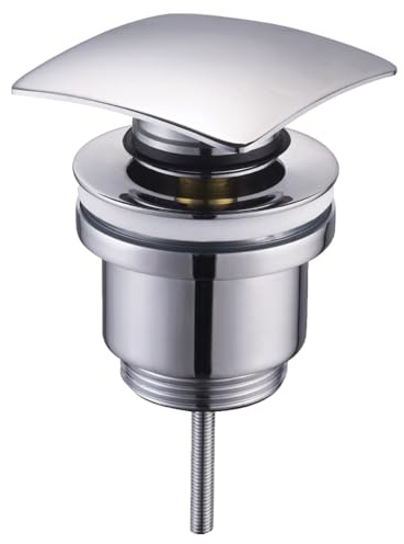 Schläfer 4051200 Piletta Click Clack Quadrata 1 1/4 Ottone, Scarico edl Lavabo e Bidet con Tappo Quadro Cromo Lucido Universale Bagno Moderno Chiusura a Pressione