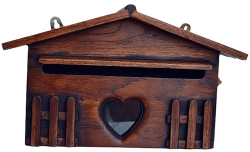 IWENZHKPA Briefkasten Villa Außenbriefkasten Holz Briefkasten Für Haus Express Dokument Empfangen Wand Montiert Briefkästen Dekorativ