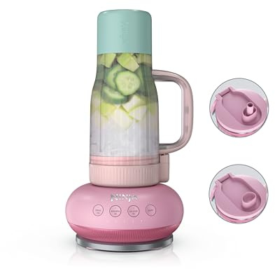 Ninja BlendBoss Blender with Portable Tumbler, Pink, DB351UKPK1BRN | Personal Blender with Removeable Travel Tumbler, 3 Auto Preset Modes