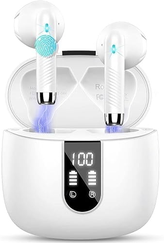 Cuffie Bluetooth 5.4, 2026 Auricolari Bluetooth con 6D Stereo/App EQ Personalizzato/6 ENC Mic,56Ore Cuffie Wireless In Ear Riduzione Rumore Cuffie Senza Fili IP7 Impermeabili Cuffiette per iOS/Android