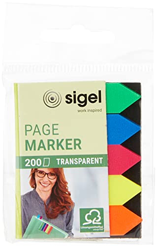 SIGEL HN613 Haftmarker Pfeile, 200 Mini-Streifen im Format 12 x 45 mm, 5 Farben
