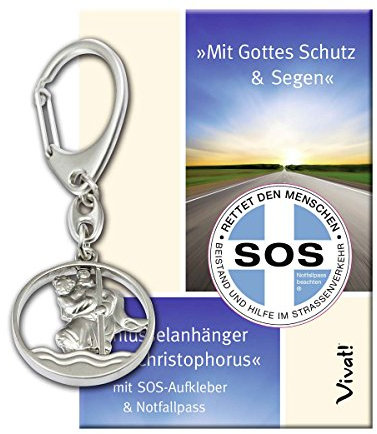 Schlüsselanhänger »Christophorus«: Mit SOS-Notfallpass und Aufkleber (allgemeine Version)