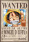 Close Up Poster d'une Piece Wanted Monkey D. Luffy (68cm x 98cm)